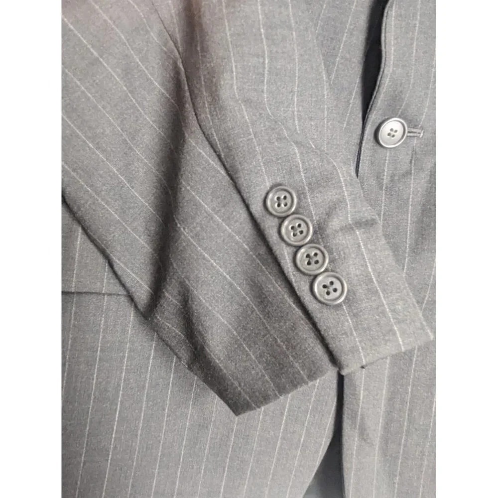 Brooks Brothers 346 Stretch Wool Men's Grey Pinstripe Sport Jacket Blazer 44M